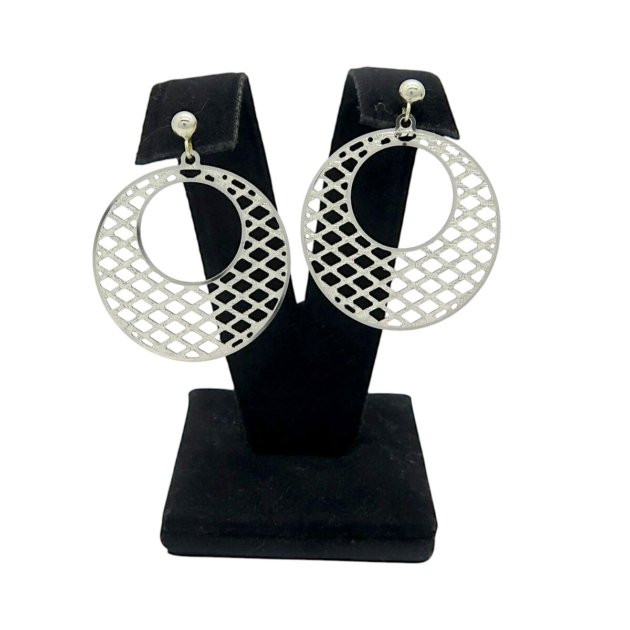 Orecchini pendenti in oro bianco 18 ct traforati