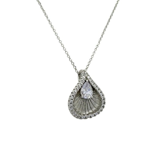 Collana ciondolo calla in argento e pietre