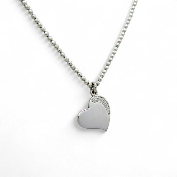 Collana jack & co cuore in argento e zirconi