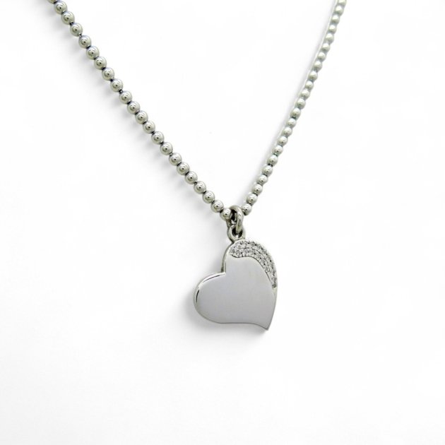 Collana jack & co cuore in argento e zirconi