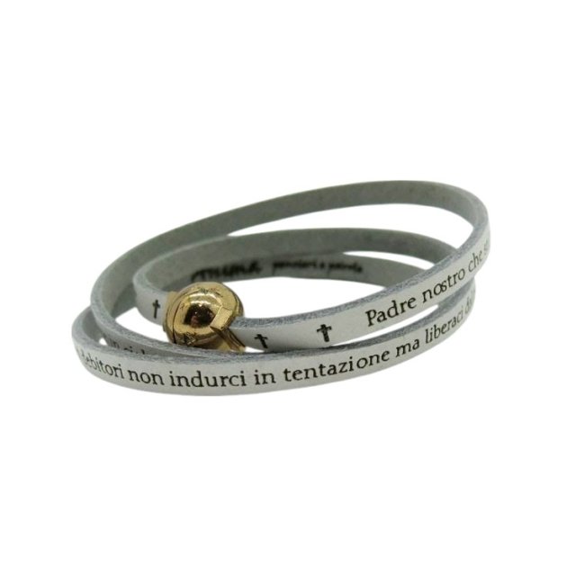 Bracciale preghiera padre nostro pelle bianca