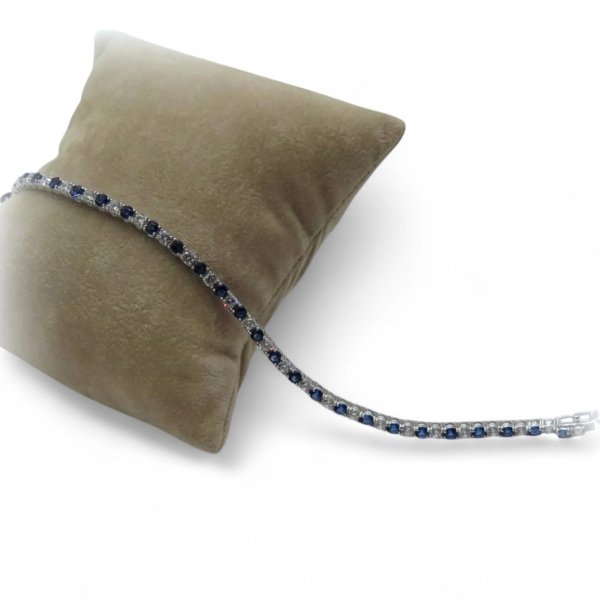Bracciale tennis alternato in argento 925