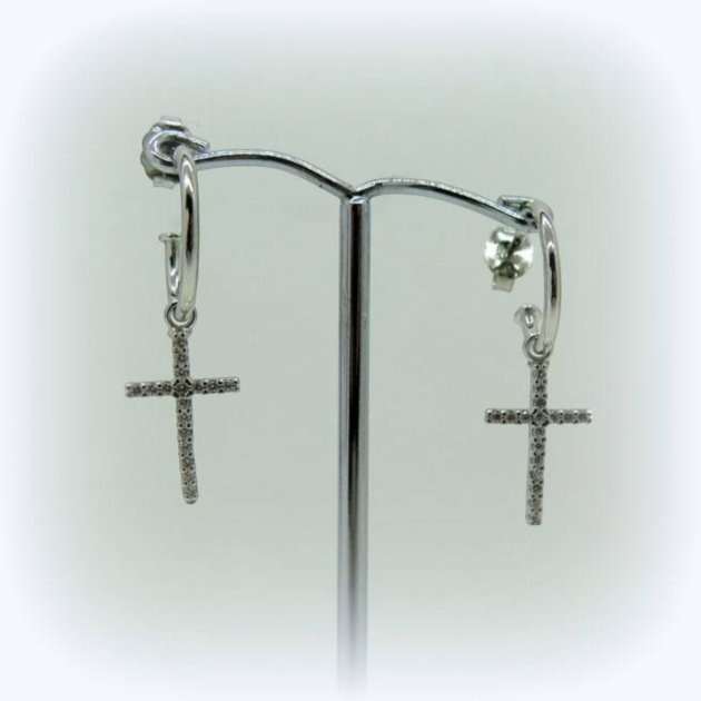 Orecchini croce pendente in argento 925