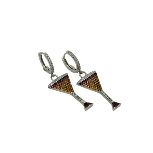 Orecchini flute di champagne in argento 925