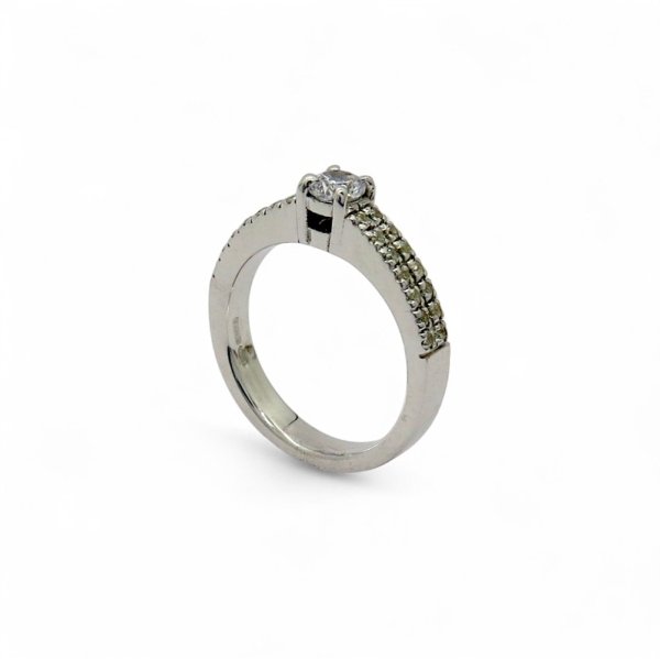 Anello donna fedina solitario in argento 925