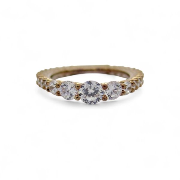 Anello eternity a scalare in argento 925 placcato oro rosè