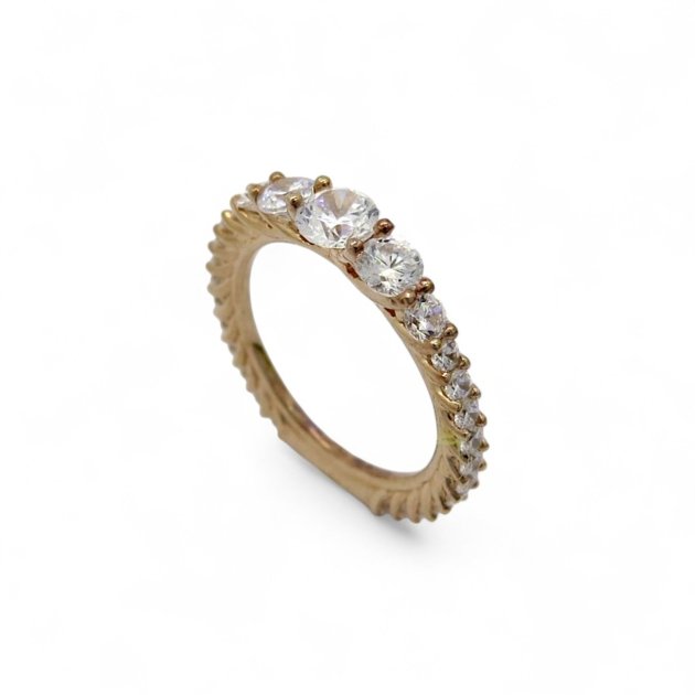 Anello eternity a scalare in argento 925 placcato oro rosè
