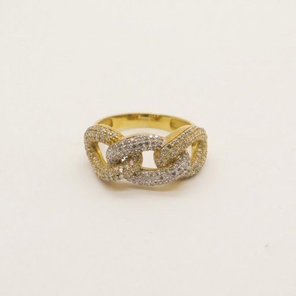 Anello groumette in oro 18 ct con zirconi cubici