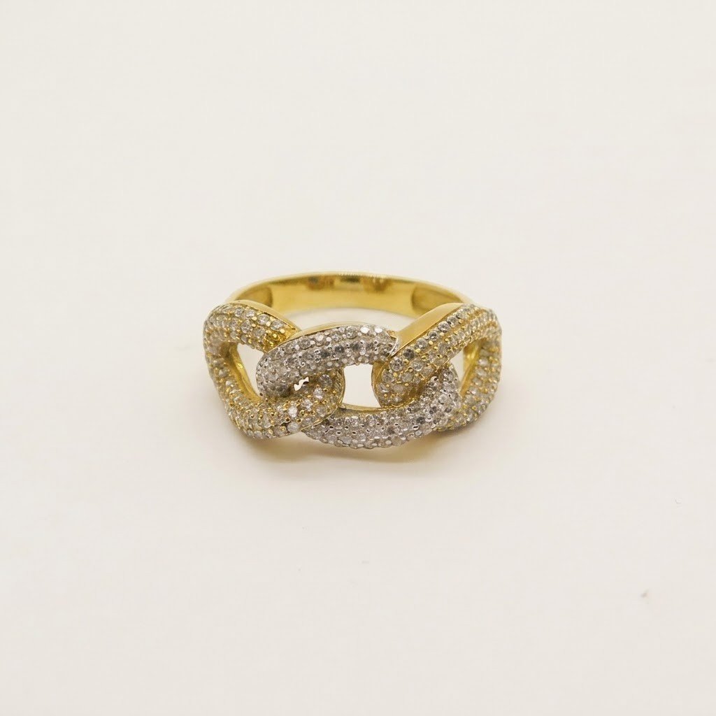 Anello groumette in oro 18 ct con zirconi cubici