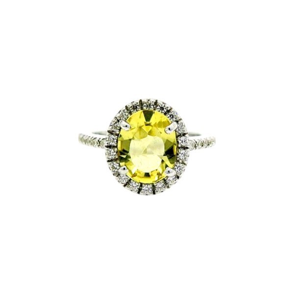 Anello centro giallo citrino in argento 925