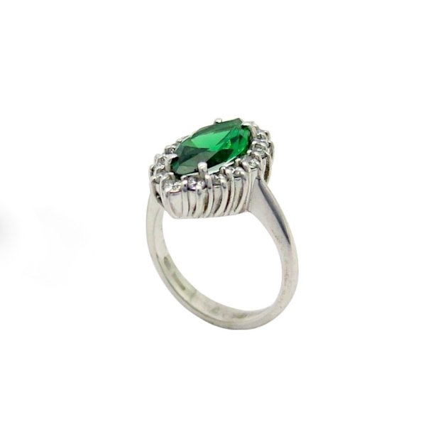 Anello navette contorno argento 925