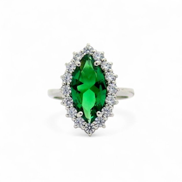 Anello navette contorno argento 925