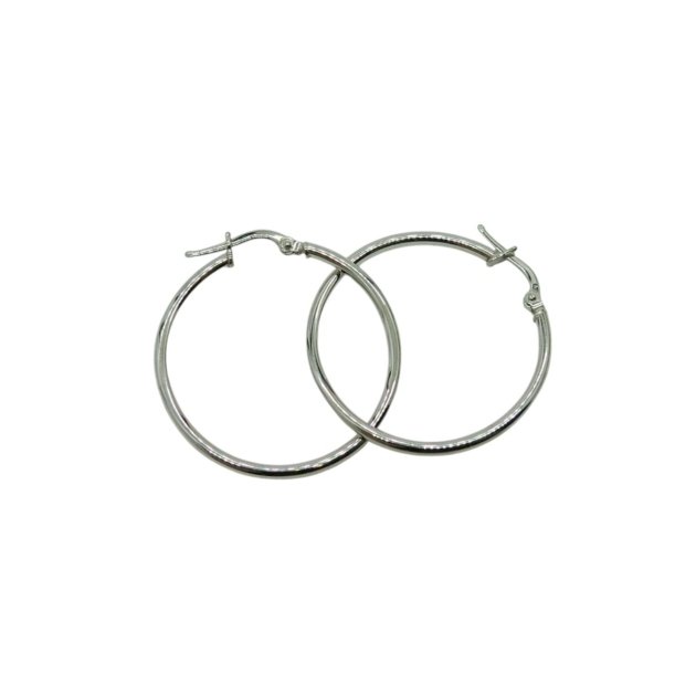 Orecchini cerchio in oro bianco 18 ct