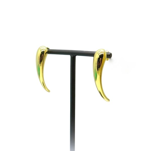 Orecchini fantasia peperoncino virgola in oro giallo 18 ct