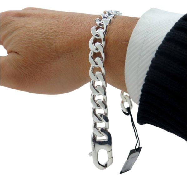 Bracciale groumette pieno in argento 925