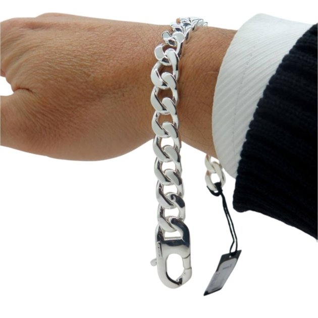 Bracciale groumette pieno in argento 925
