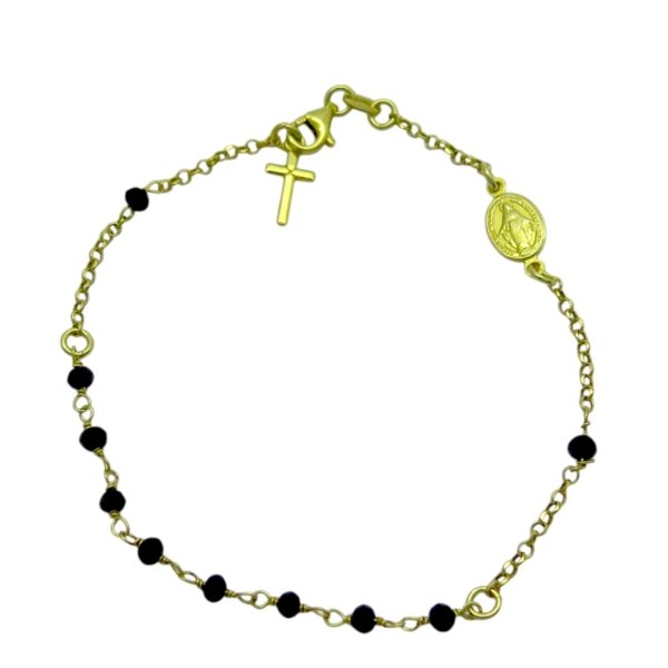 Bracciale rosario dorato in argento 925
