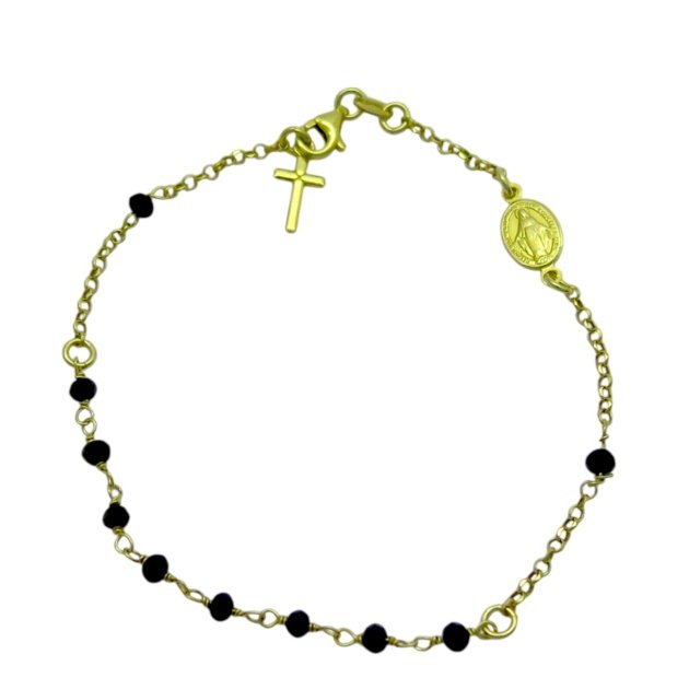Bracciale rosario dorato in argento 925