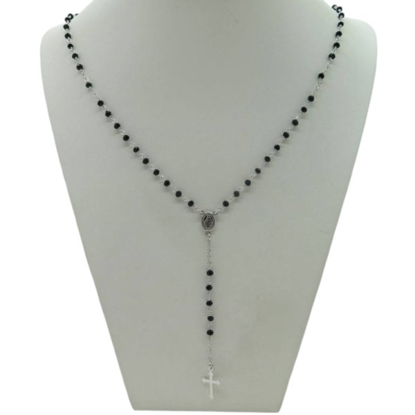 Collana Rosario in argento 925 croce e madonnina
