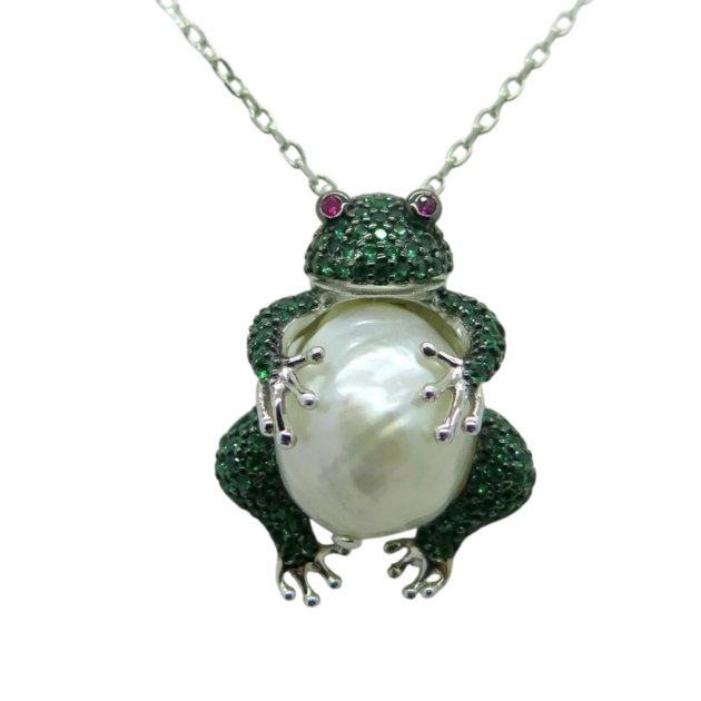 Collana ciondolo rana ranocchio argento