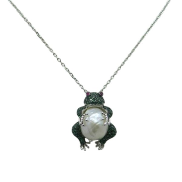 Collana ciondolo rana ranocchio argento