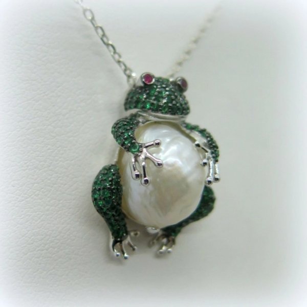 Collana ciondolo rana ranocchio in argento