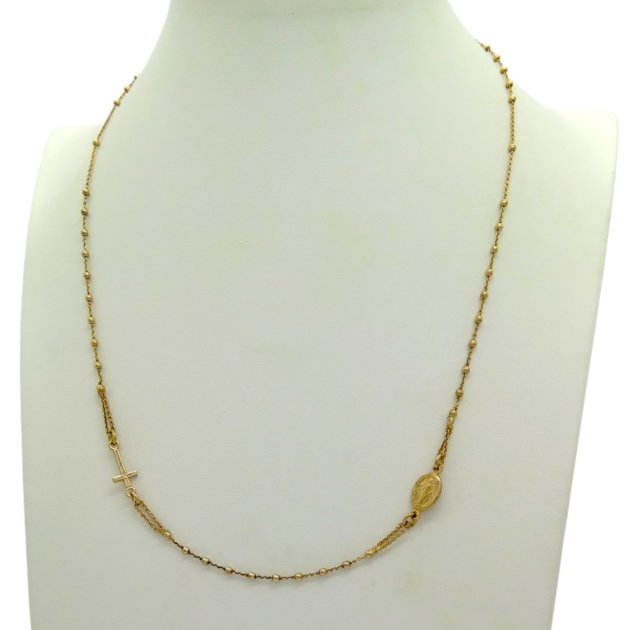 Collana rosario in argento 925 placcato oro rosè