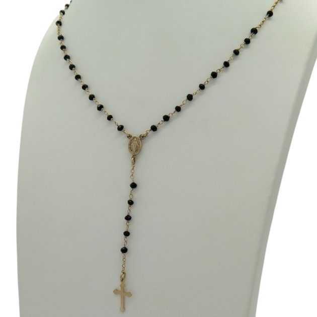 Collana rosario in argento rosato