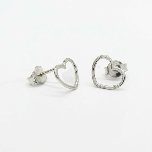 Orecchini cuore a filo in oro 18 ct