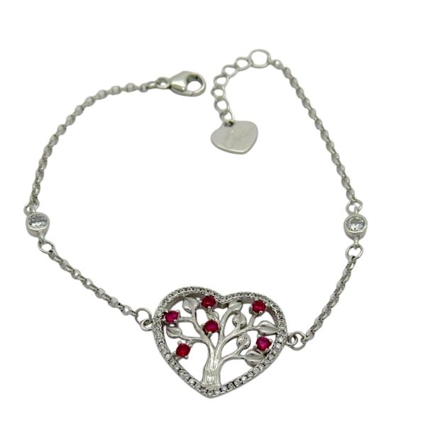 Bracciale cuore albero della vita in argento 925
