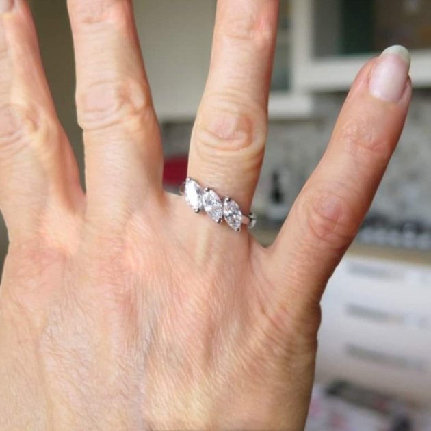 Anello trilogy navette in argento 925