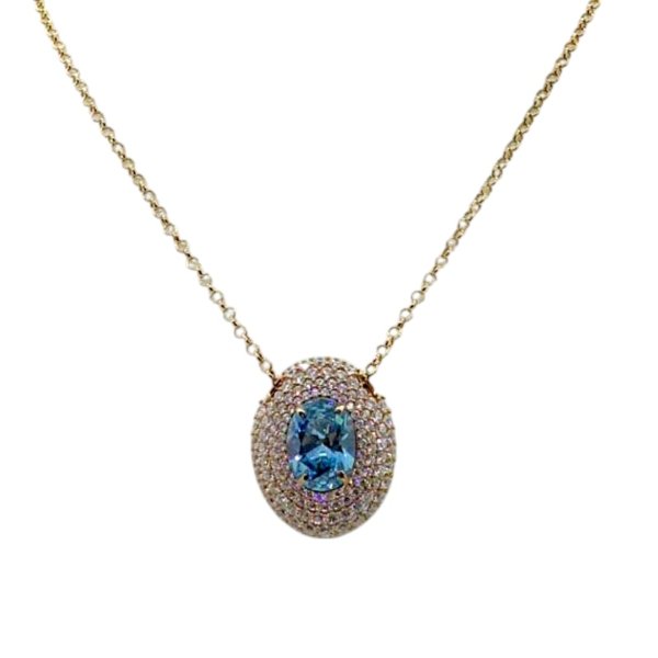 Collana topazio azzurro in argento 925