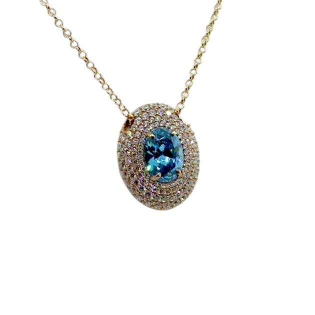 Collana topazio azzurro in argento 925