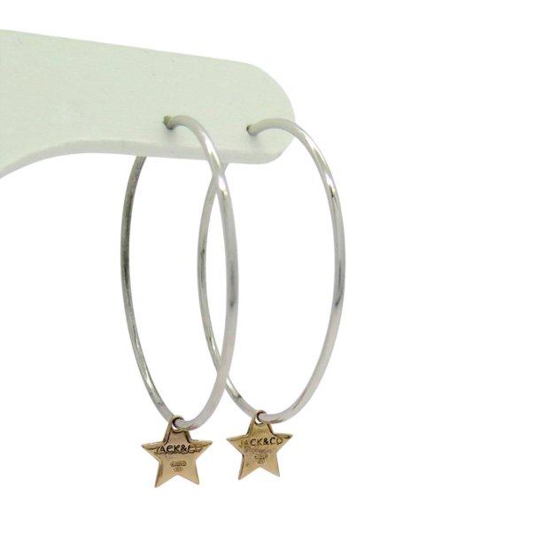 Orecchini cerchio con stella pendente in argento 925 Jack e co