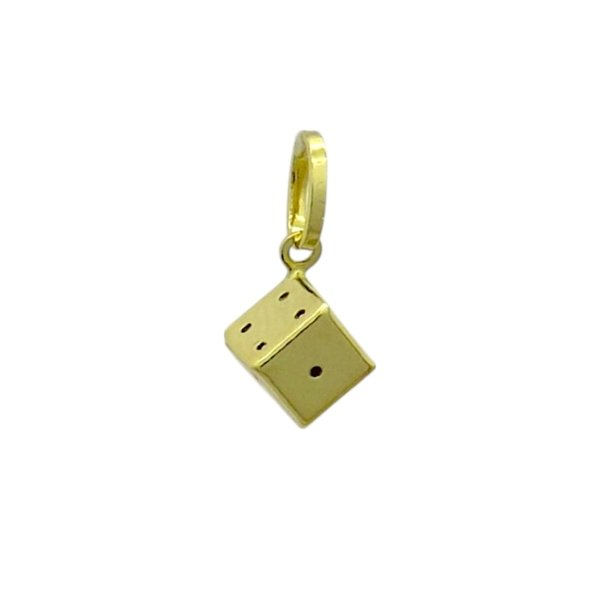 Ciondolo dado in oro giallo 18 ct