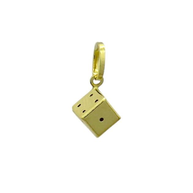 Ciondolo dado in oro giallo 18 ct
