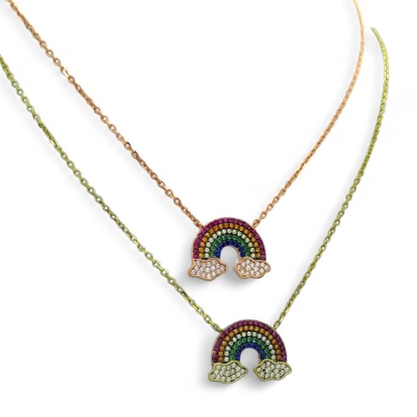 Collana ciondolo arcobaleno in argento