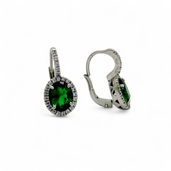 Orecchini monachella pietra verde artigianali in argento 925