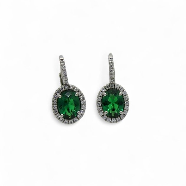 Orecchini monachella pietra verde artigianali in argento 925