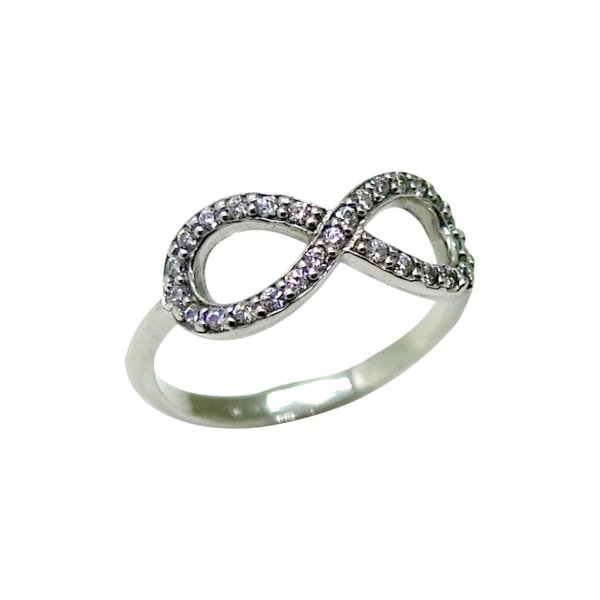 Anello infinito in oro 18 ct e pietre