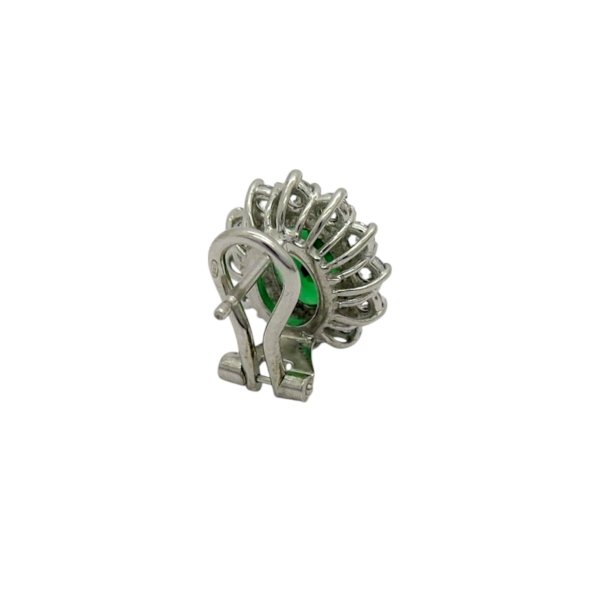 Orecchini contorno pietra verde in argento 925