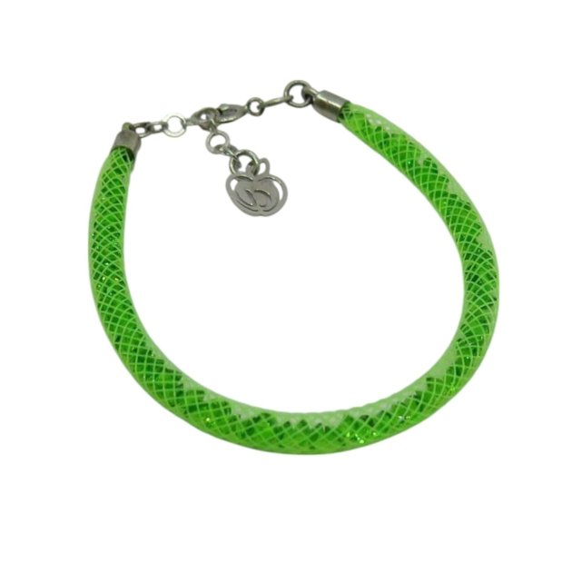Bracciale estivo verde con swarovski e argento 925