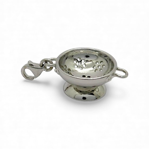 Ciondolo charms scolapasta in argento 925