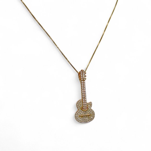Collana ciondolo chitarra classica in argento 925
