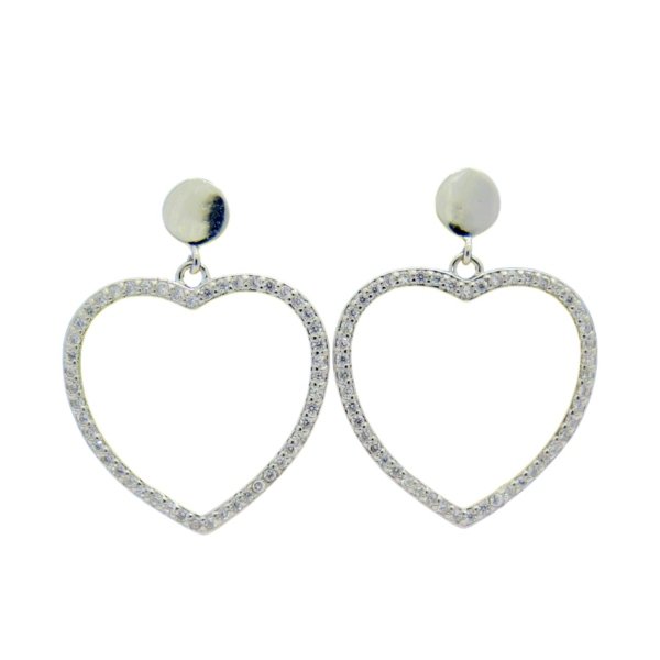 Orecchini pendenti cuori in argento 925