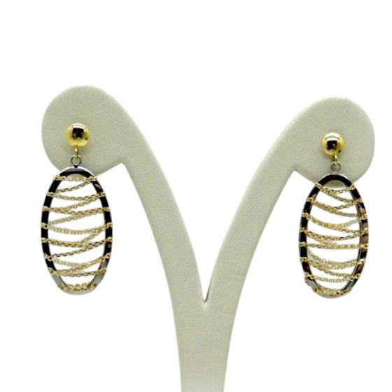Orecchini pendenti in oro 18 ct catenella