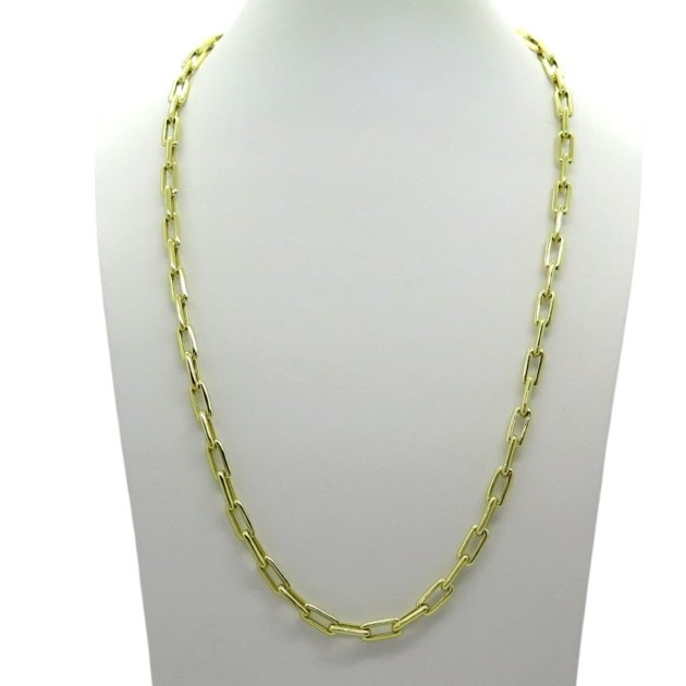 Collana lunga moda in argento 925 placcata oro 70 cm