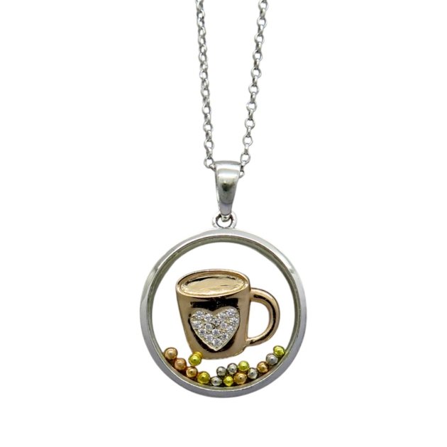 Collana Ciondolo tazza di caffè in argento 925