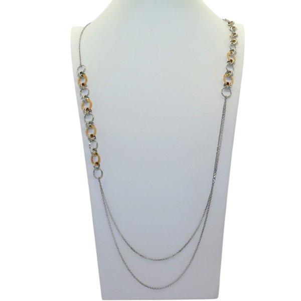 Collana Lunga Fraboso Argento 925 placcata oro rosa
