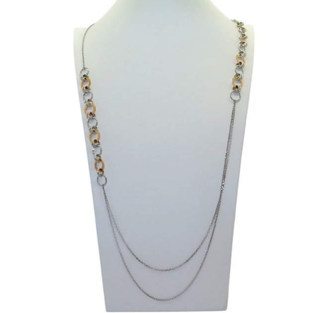 Collana Lunga Fraboso Argento 925 placcata oro rosa
